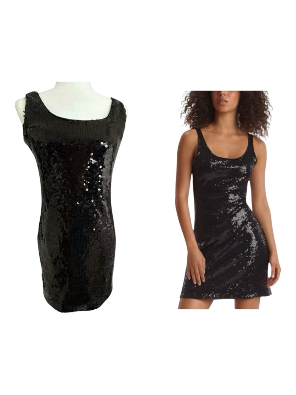 Alyn Paige Black Sequin Mini Dress Size M Bodycon Party Club NYE Cocktail Dress